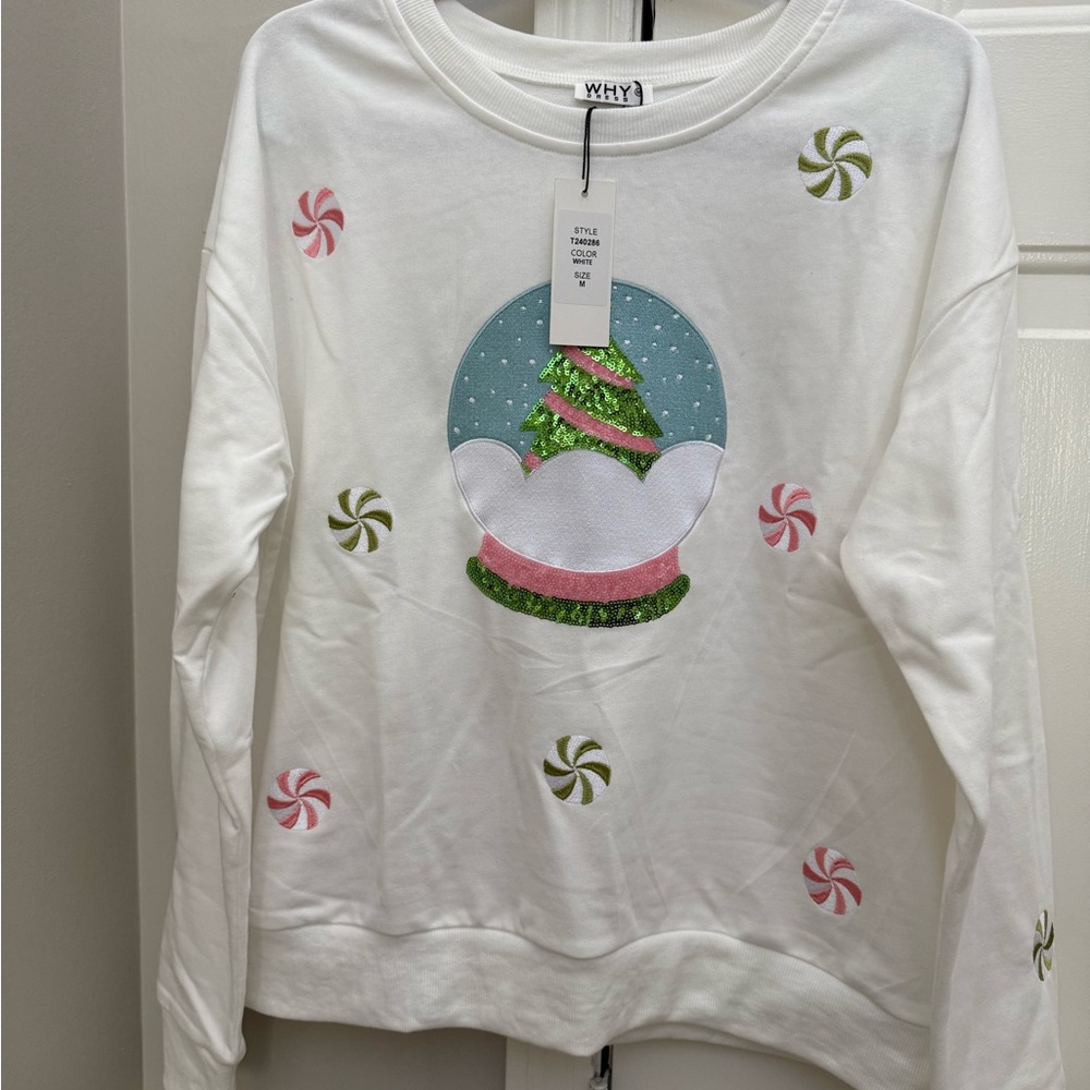 Snow Globe Patch Embroidered Sweater